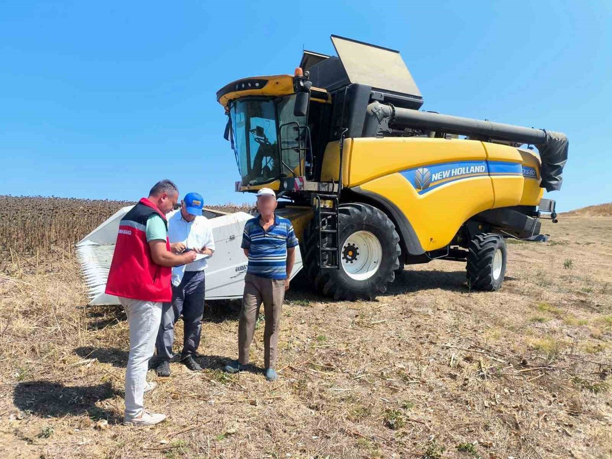 Hayrabolu'da Ayçiçeği Hasadında Biçerdöver Denetimleri Başladı