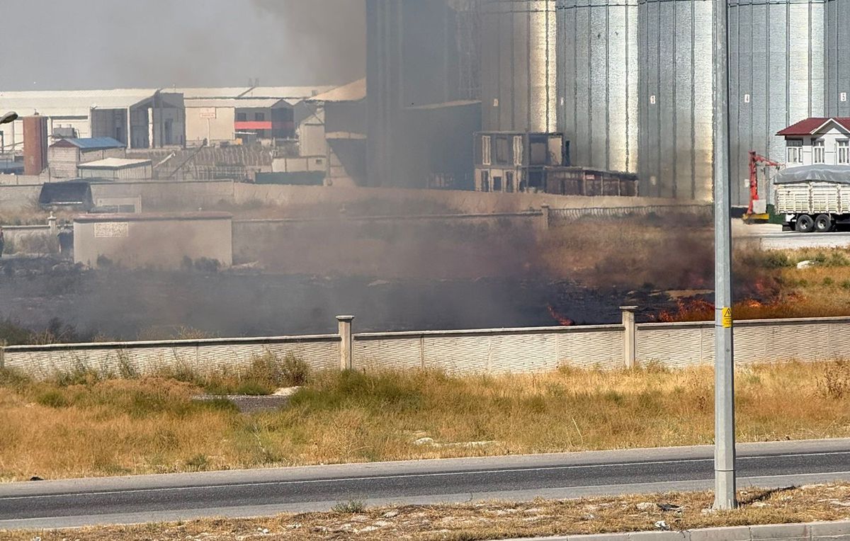 Konya'da Organize Sanayi Bölgesinde Ot Yangını