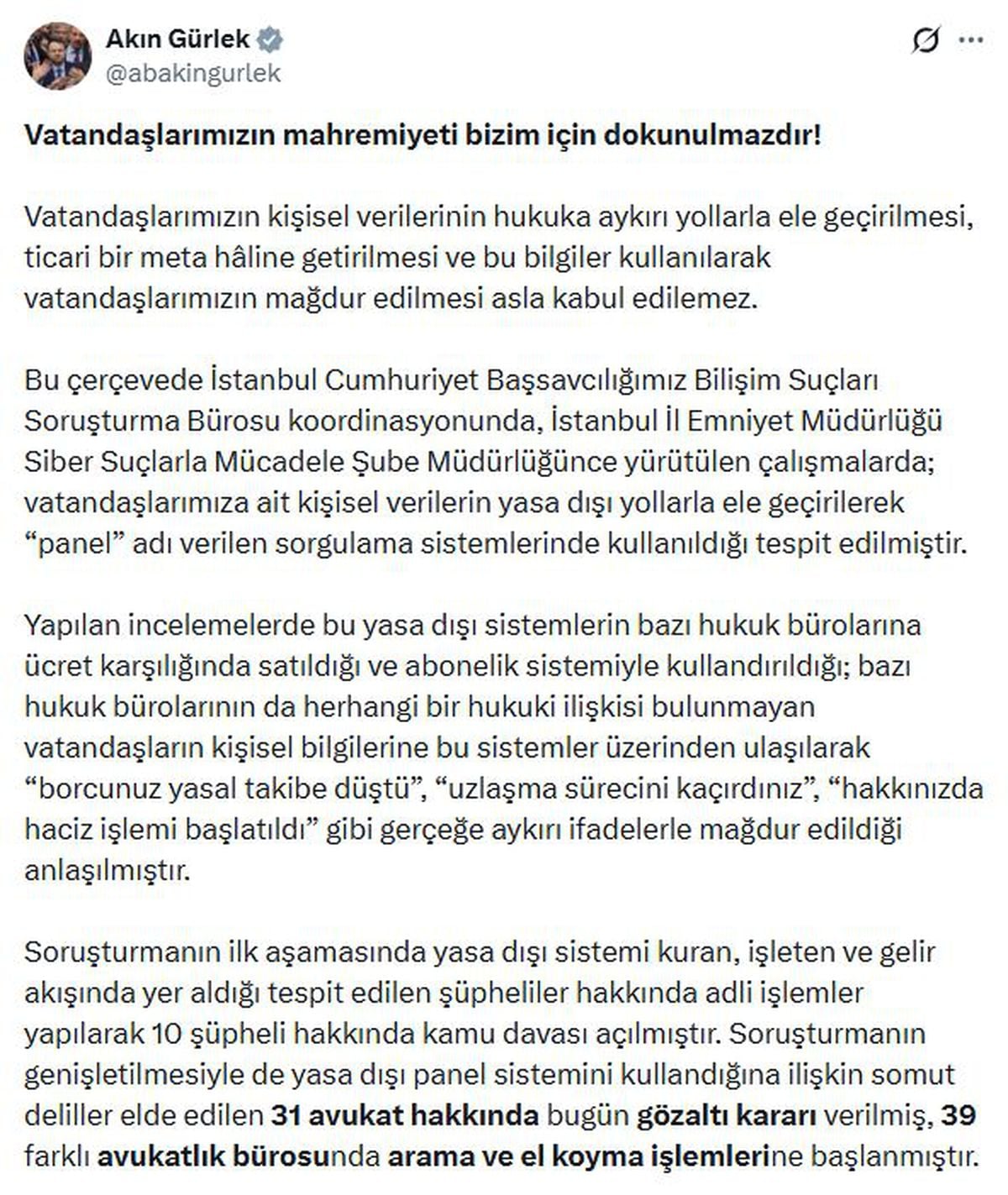 31 Avukata 'yasa dışı panel' gözaltısı
