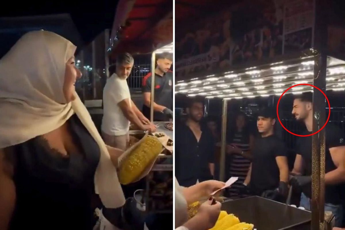 Yüz ifadesine dikkat! 'Yakışıklı Mısırcı'yı illallah ettiren kadın