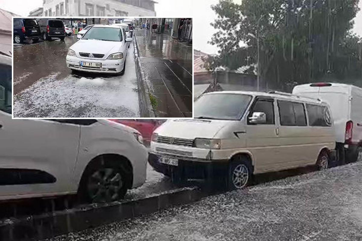 Eylül ayında şaşırtan manzara! Kars'ı ani dolu yağışı vurdu