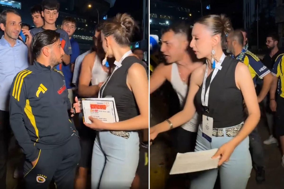 Derbi sonrası kendini kaybetti! Sunucu neye uğradığını şaşırdı