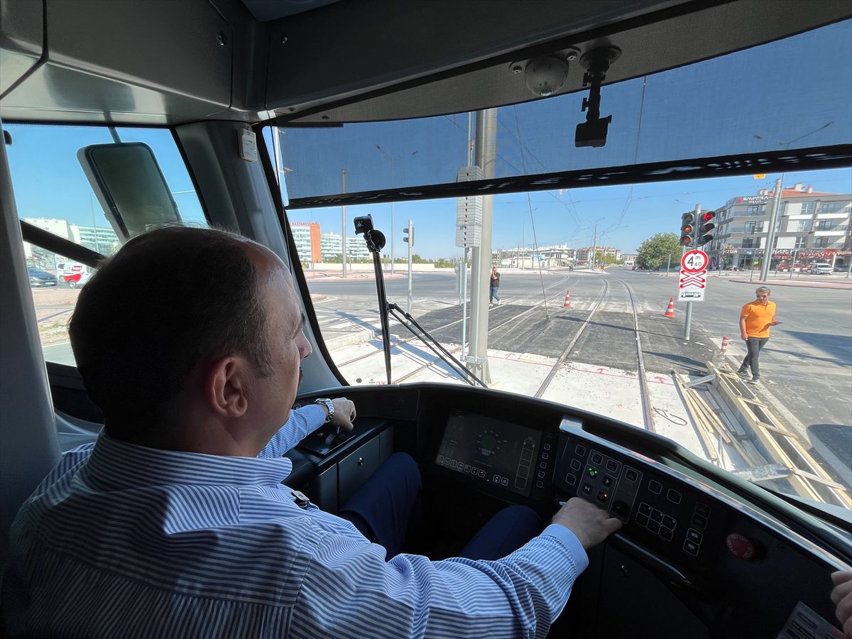 Konya'da Adliye-Şehir Hastanesi Tramvay Hattı Test Sürüşü Yapıldı