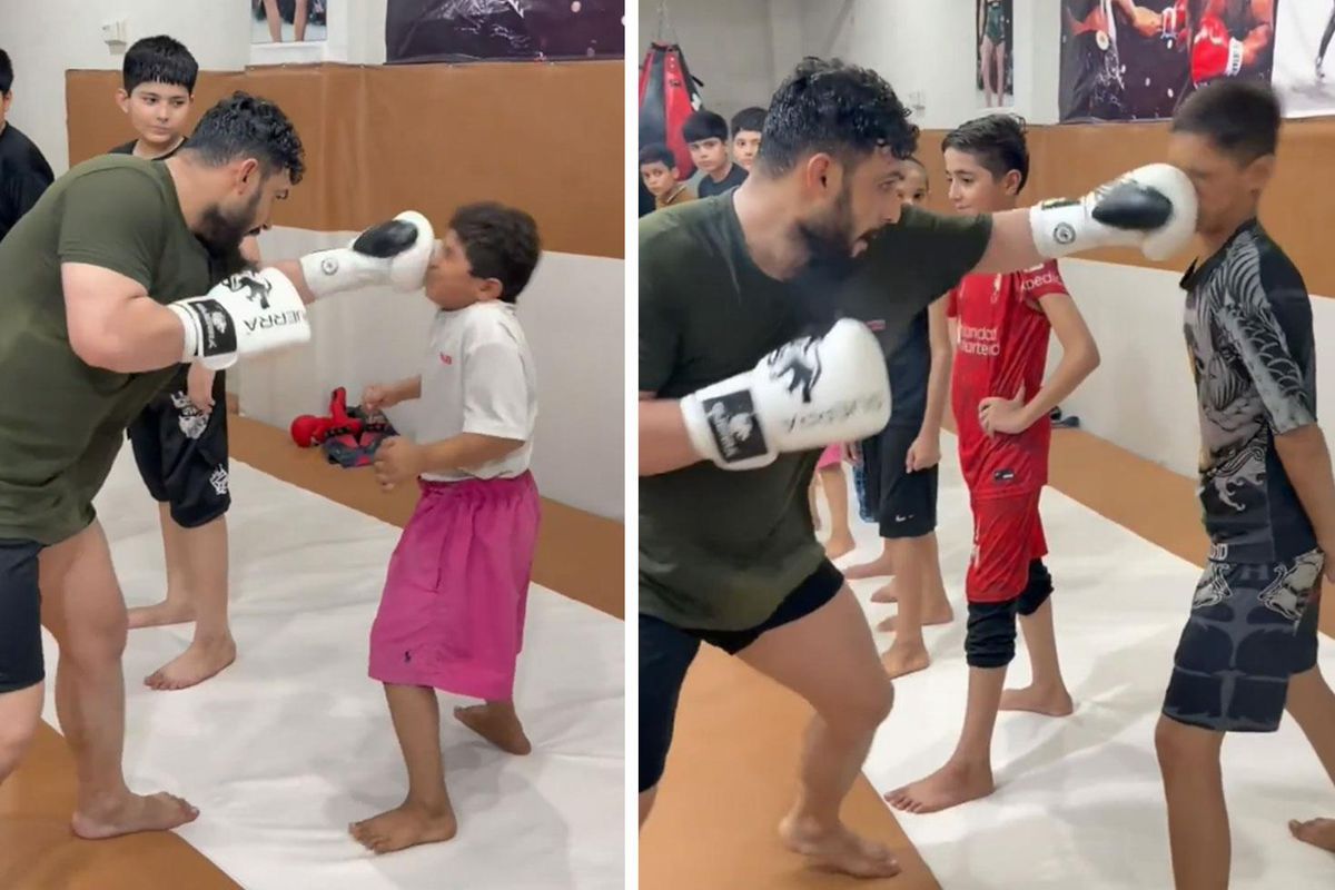 El kadar çocukları sıraya dizip tek tek yumrukladı! Yorumu size bırakıyoruz
