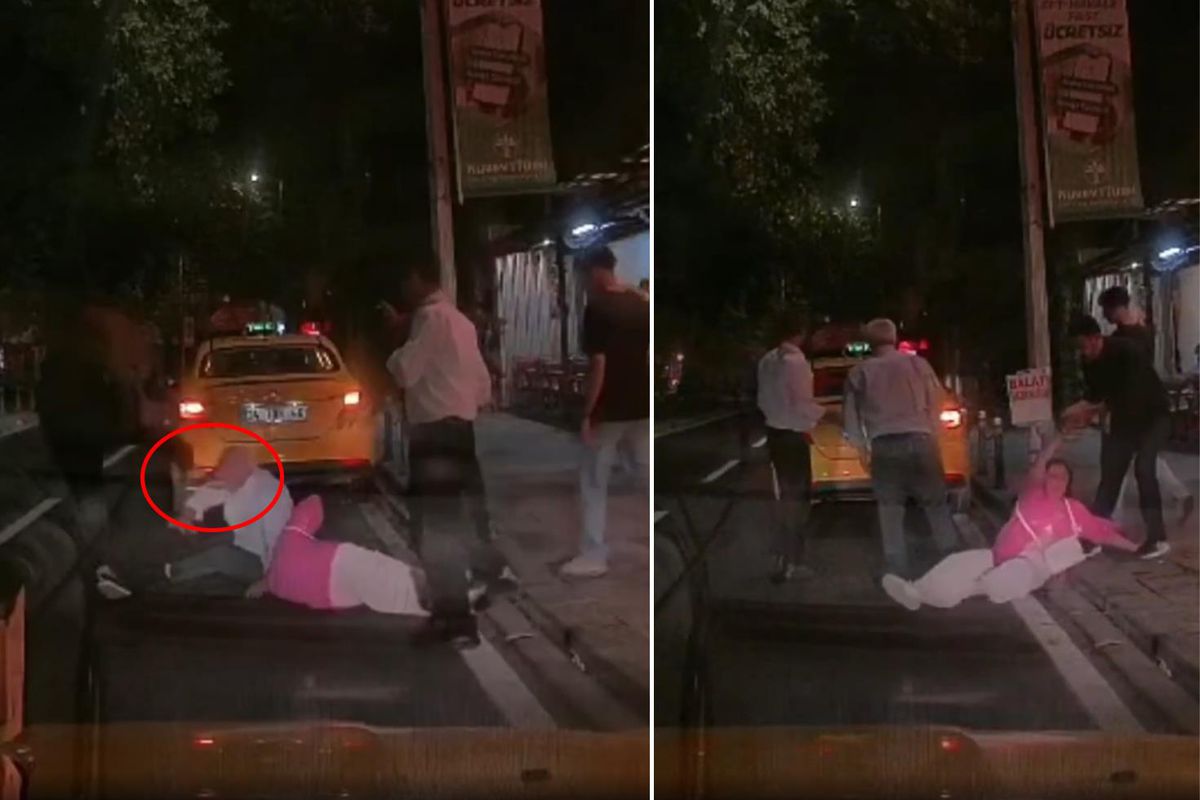 İstanbul'da taksici dehşeti! Yaşlı adamın yüzüne tekme attı, kadın yerde sürüklendi