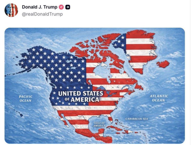 Trump’tan dikkat çeken harita! Kanada, Grönland, Meksika ve Küba ABD toprağı gibi gösterildi 3 trumptan dikkat ceken harita k 76507110 8985 1 m