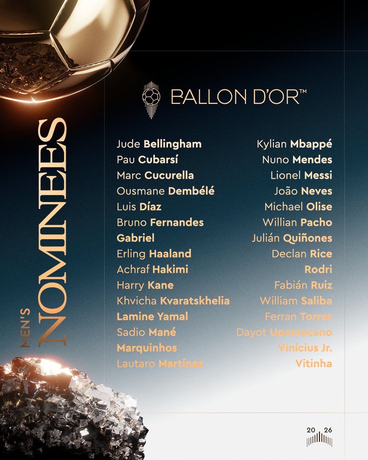 2026 Ballon d'Or adayları açıklandı