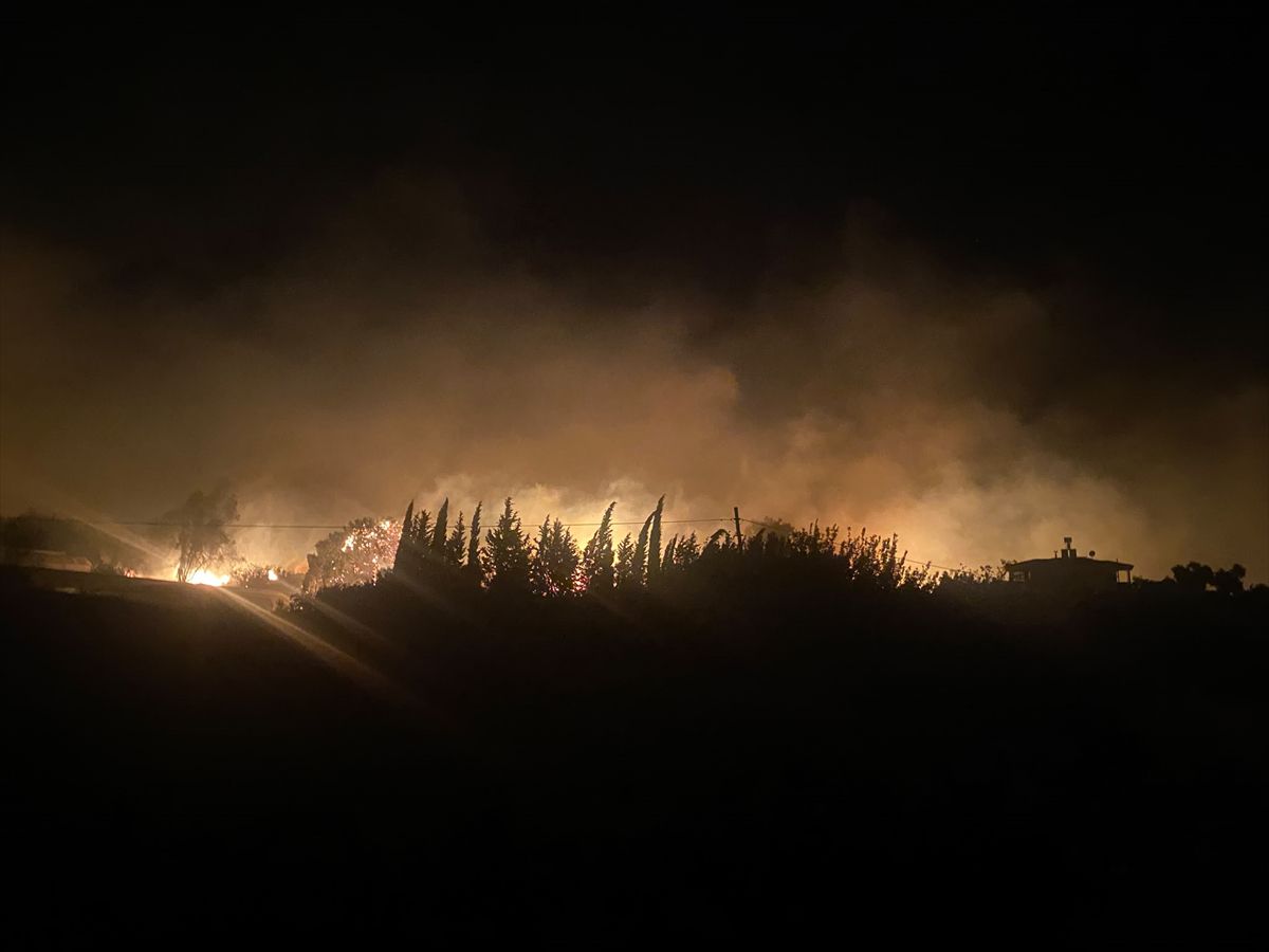 Antalya'da ormanlık ve tarım arazilerinin bulunduğu alanda çıkan yangına müdahale ediliyor