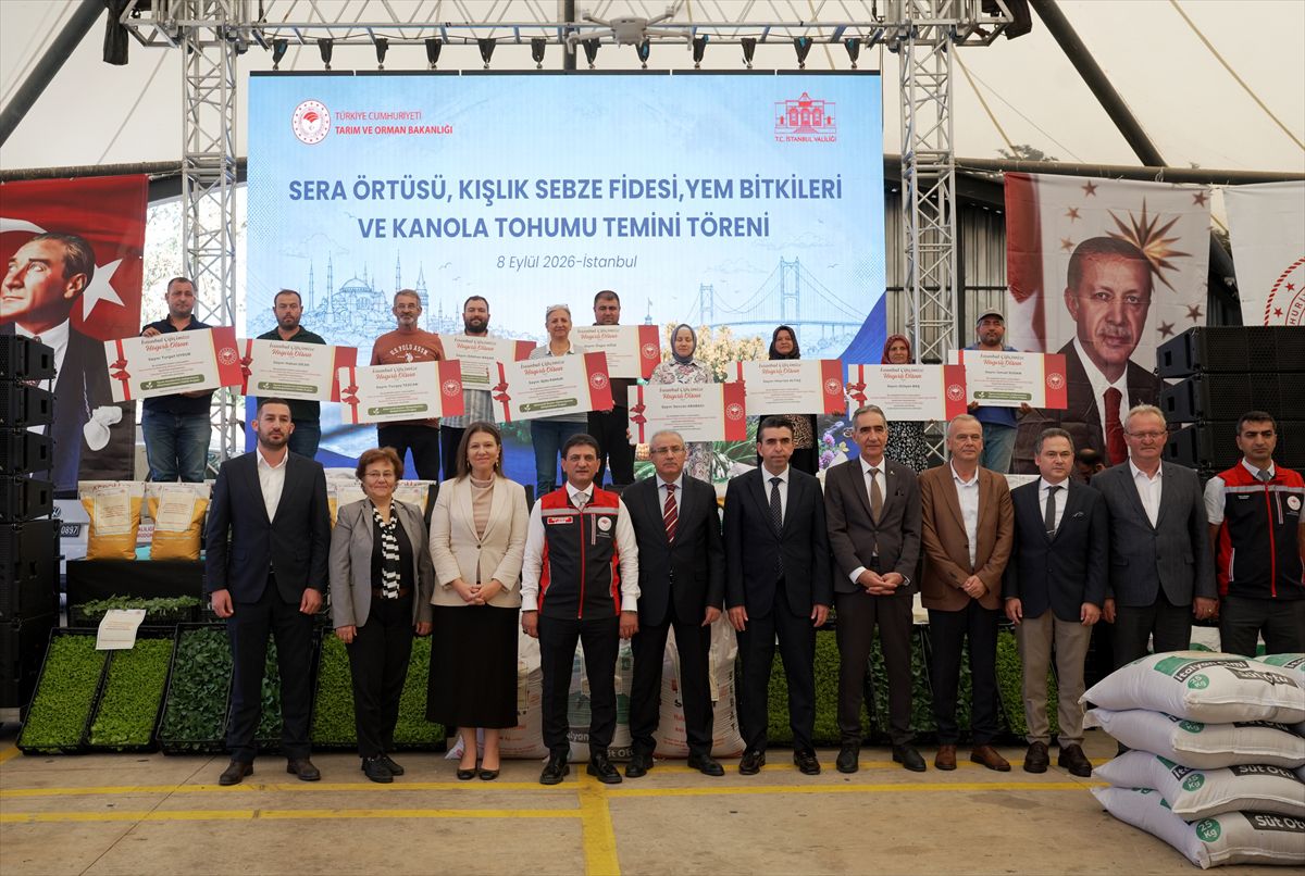 Silivri'de çiftçilere sera örtüsü, fide ve tohum desteği