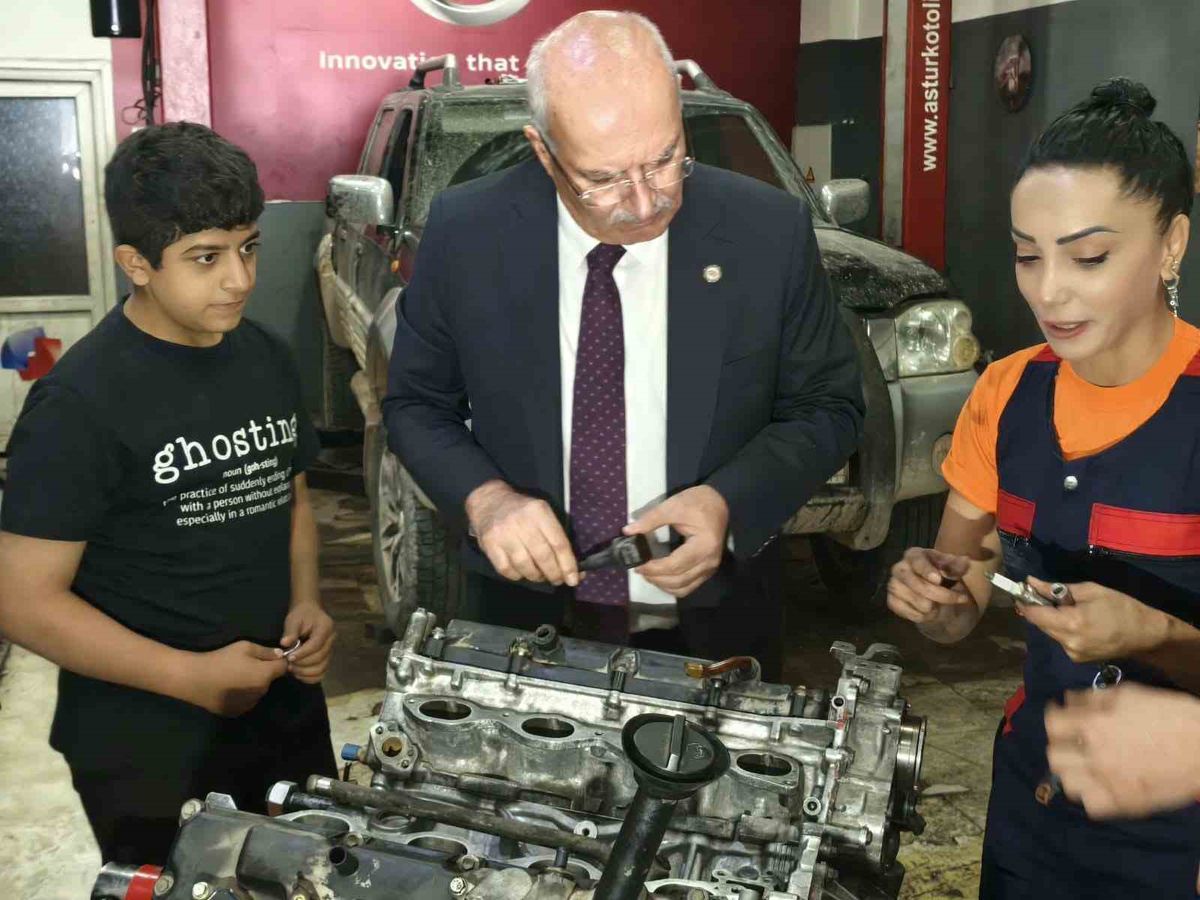 ATO Başkanı Baran, Şaşmaz’da kadın motor ustası Kuşçu’yu ziyaret etti
