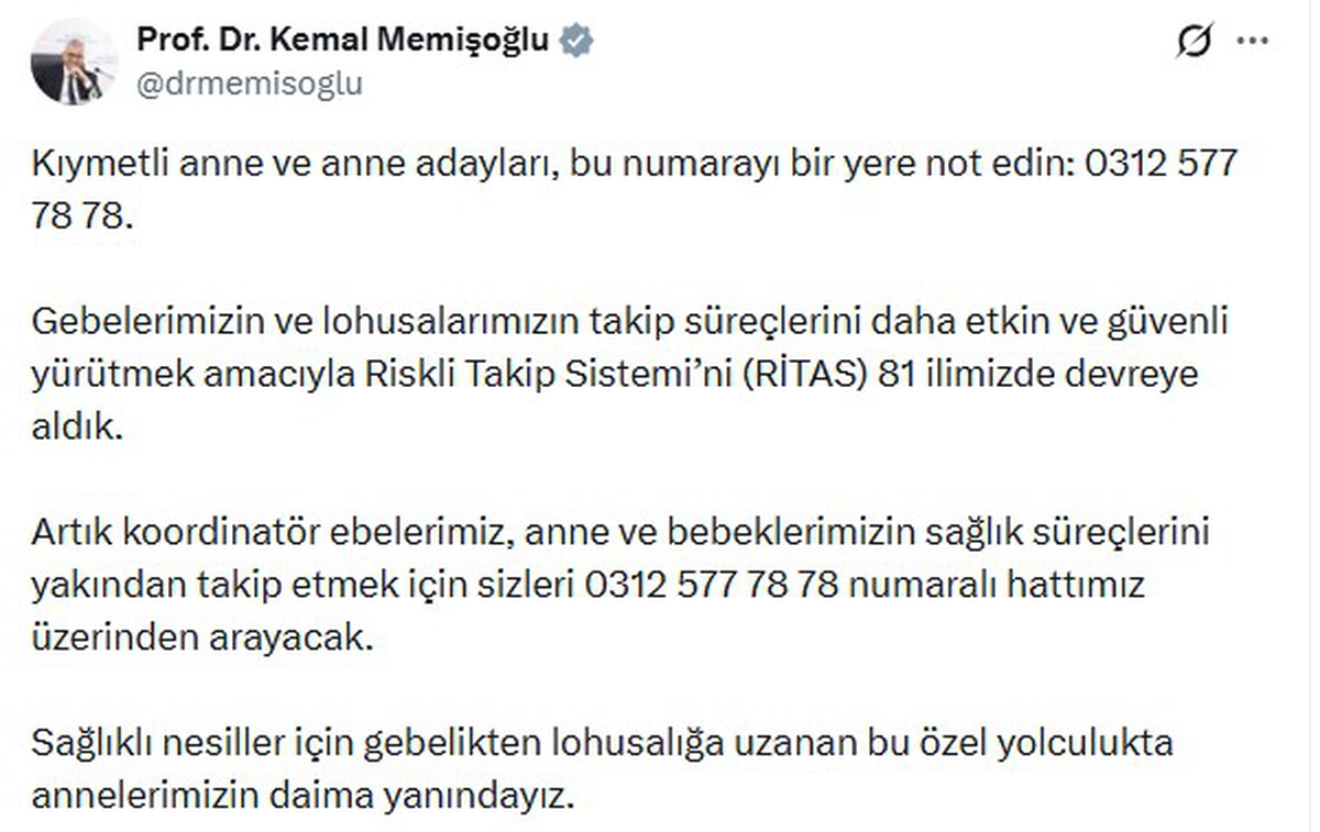 Anne adayları için 'Riskli Takip Sistemi’ 81 ilde devrede