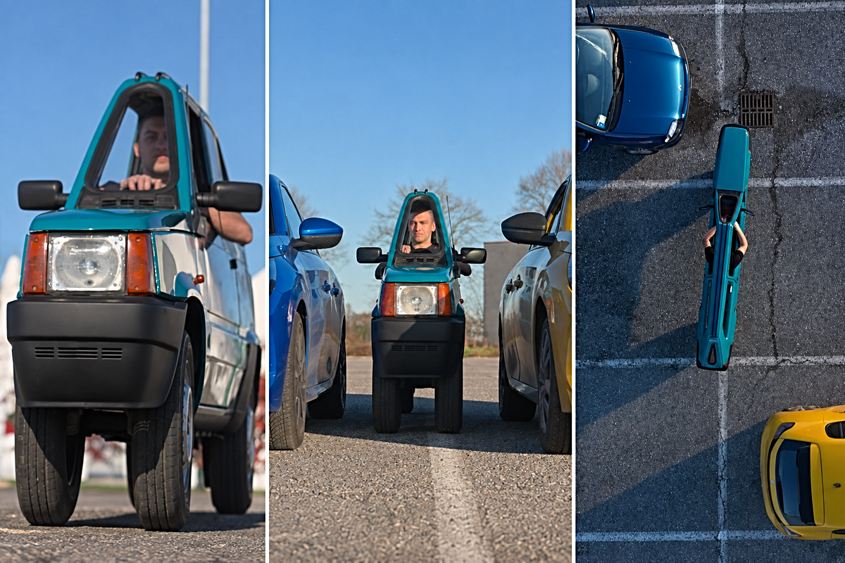 Dünyanın en dar otomobili görenleri şaşkına çevirdi! Sadece 50,20 cm