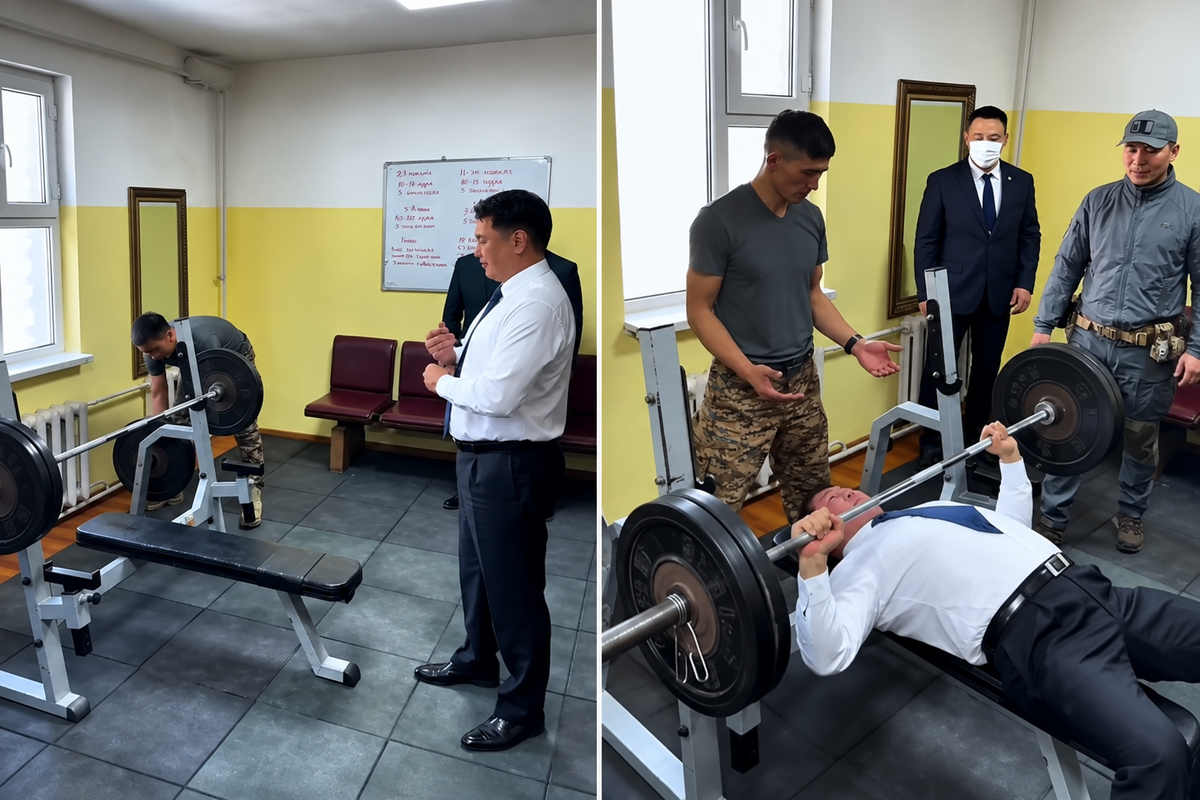 Moğolistan Cumhurbaşkanı'ndan spor salonunda şov: 90 kiloyla 20 tekrar yaptı