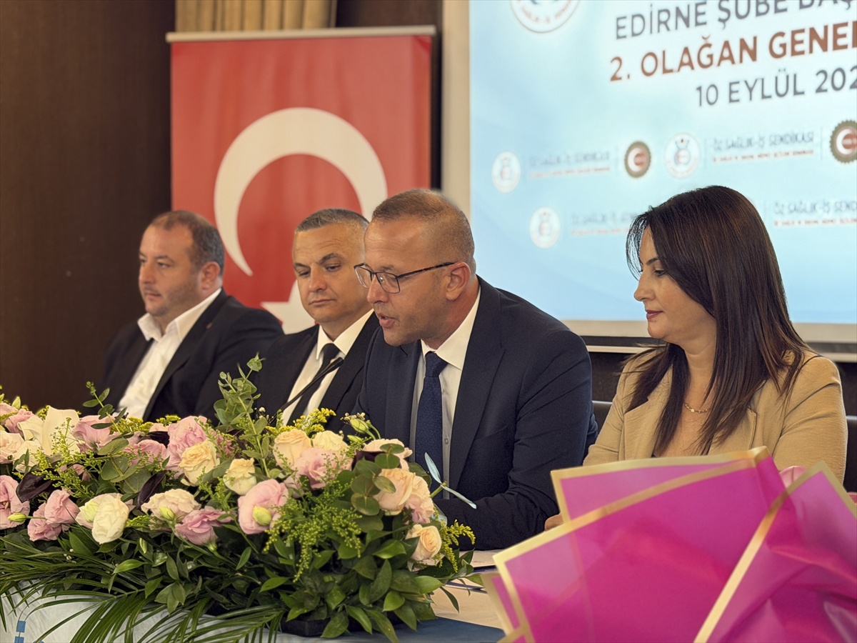 Öz Sağlık-İş Edirne Şube başkanlığına yeniden Promet seçildi