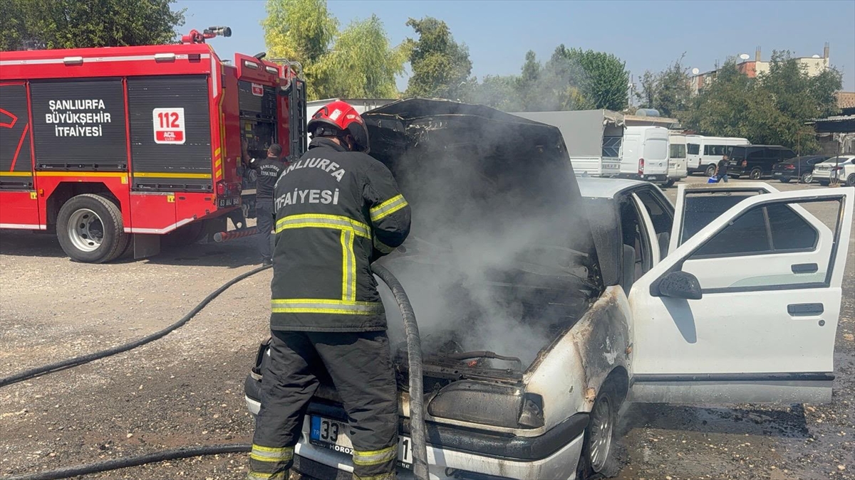 Şanlıurfa'da park halindeki otomobil yandı