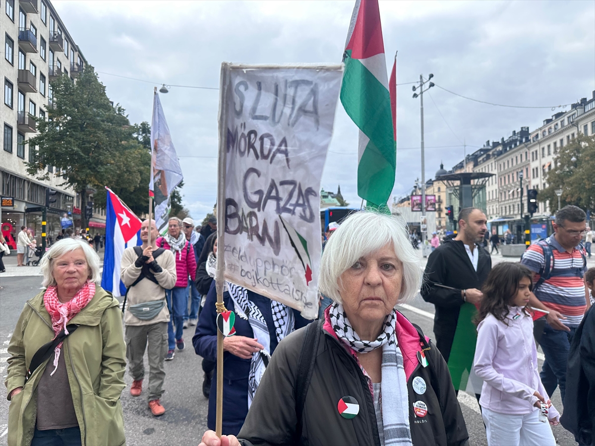 Stockholm'de İsrail'in Gazze ve Lübnan saldırıları protesto edildi