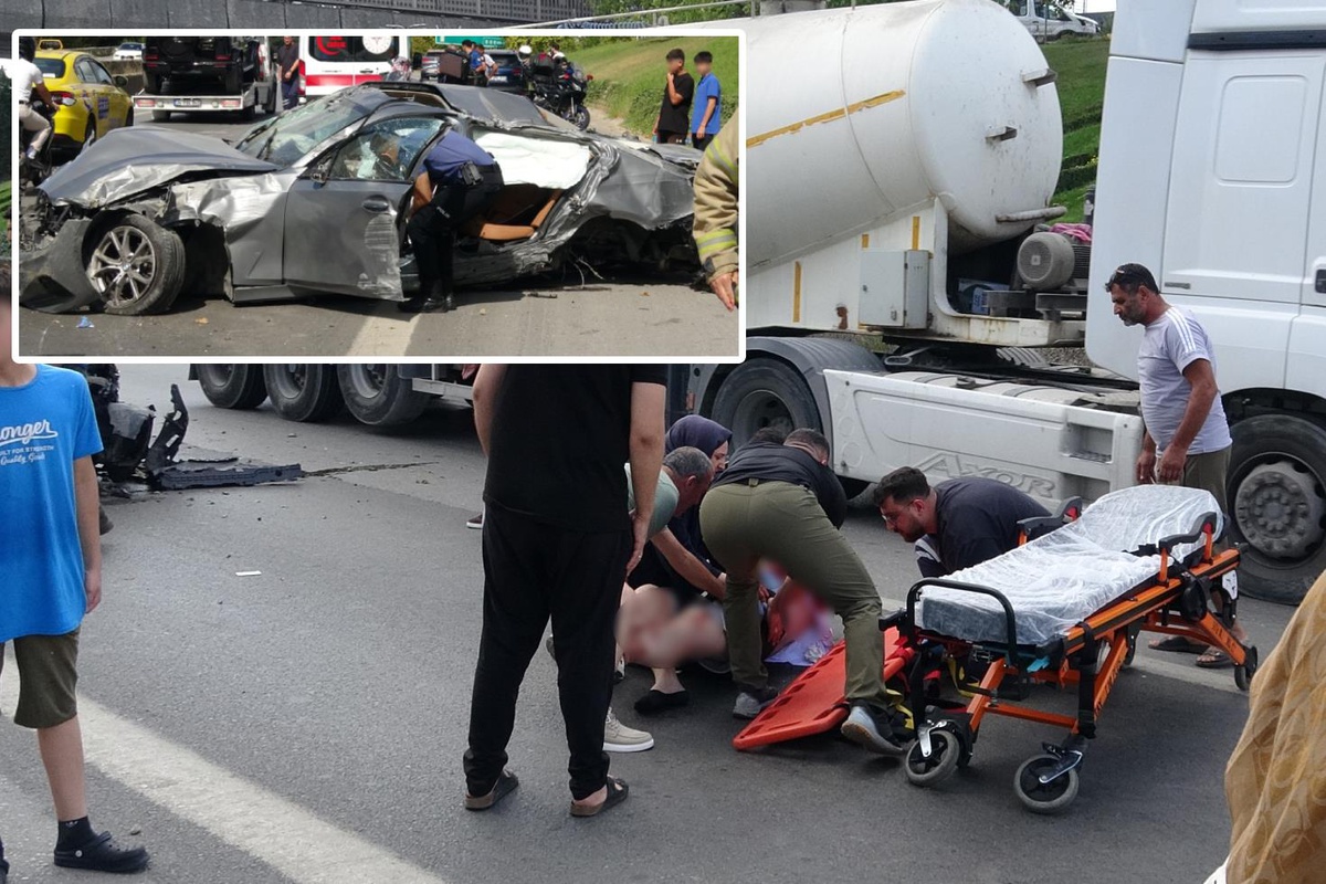 İstanbul'da korkunç kaza! Lüks otomobil hurdaya döndü, sürücü ağır yaralı
