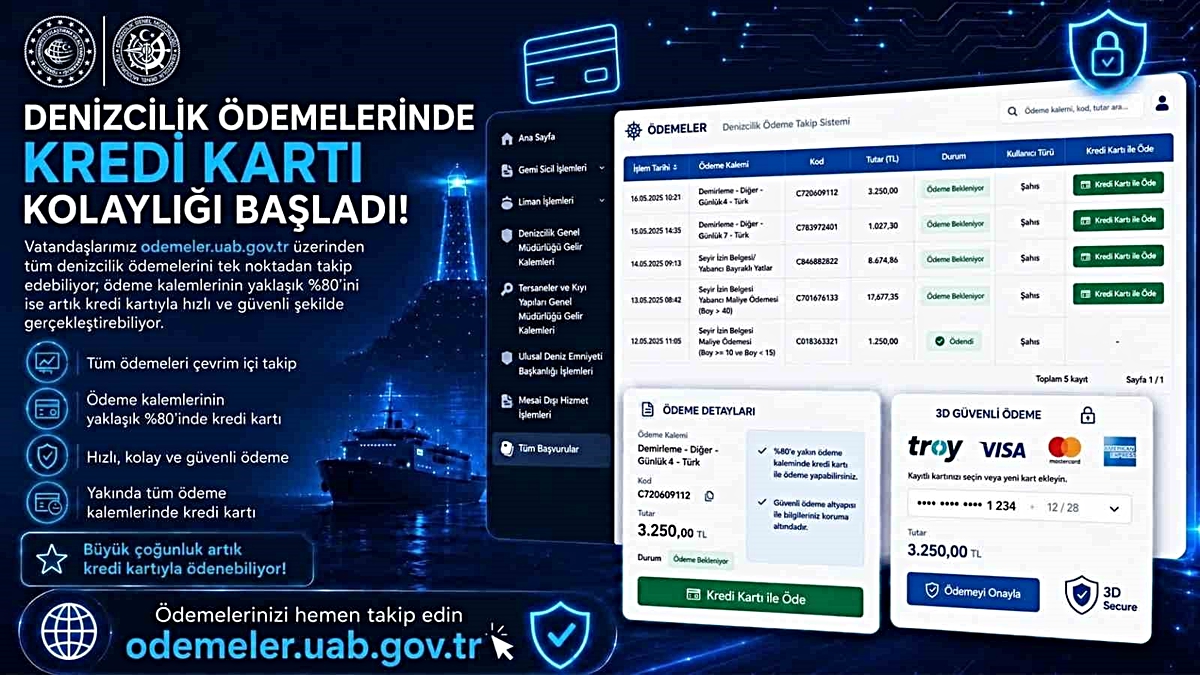 Bakan Uraloğlu: 'Denizcilik ödemelerinin yaklaşık yüzde 80’i kredi kartıyla çevrim içi yapılabiliyor'
