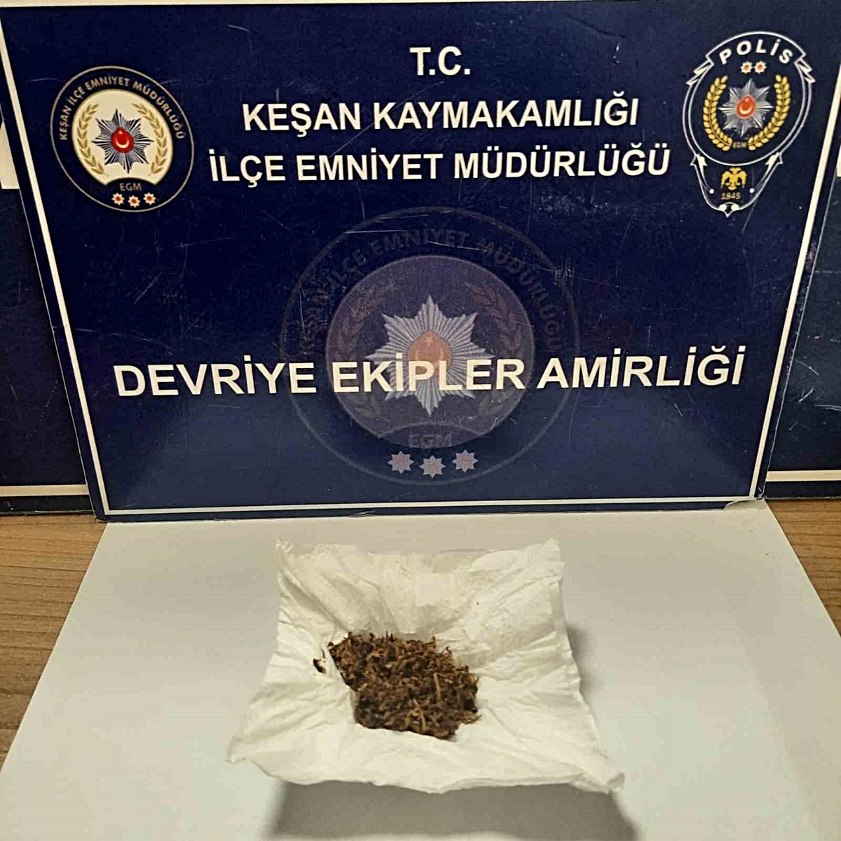 Keşan’da uyuşturucu ile yakalanan şüpheli gözaltına alındı