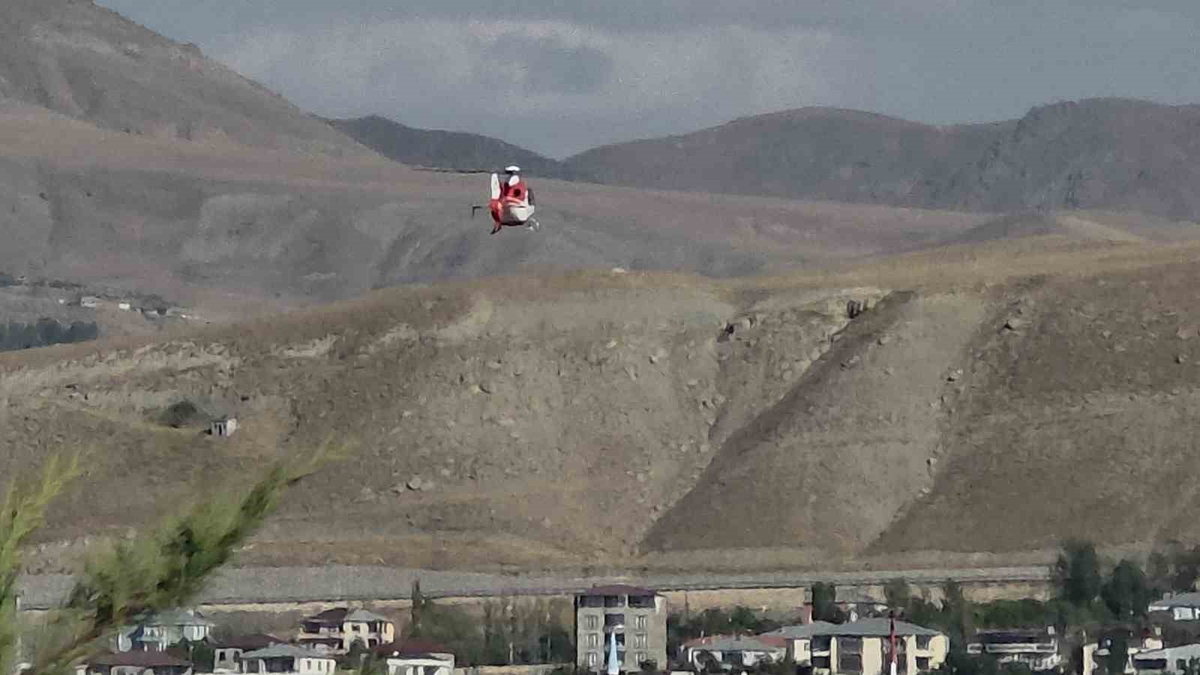 Sarılık hastası bebek ambulans helikopter ile Van’a getirildi