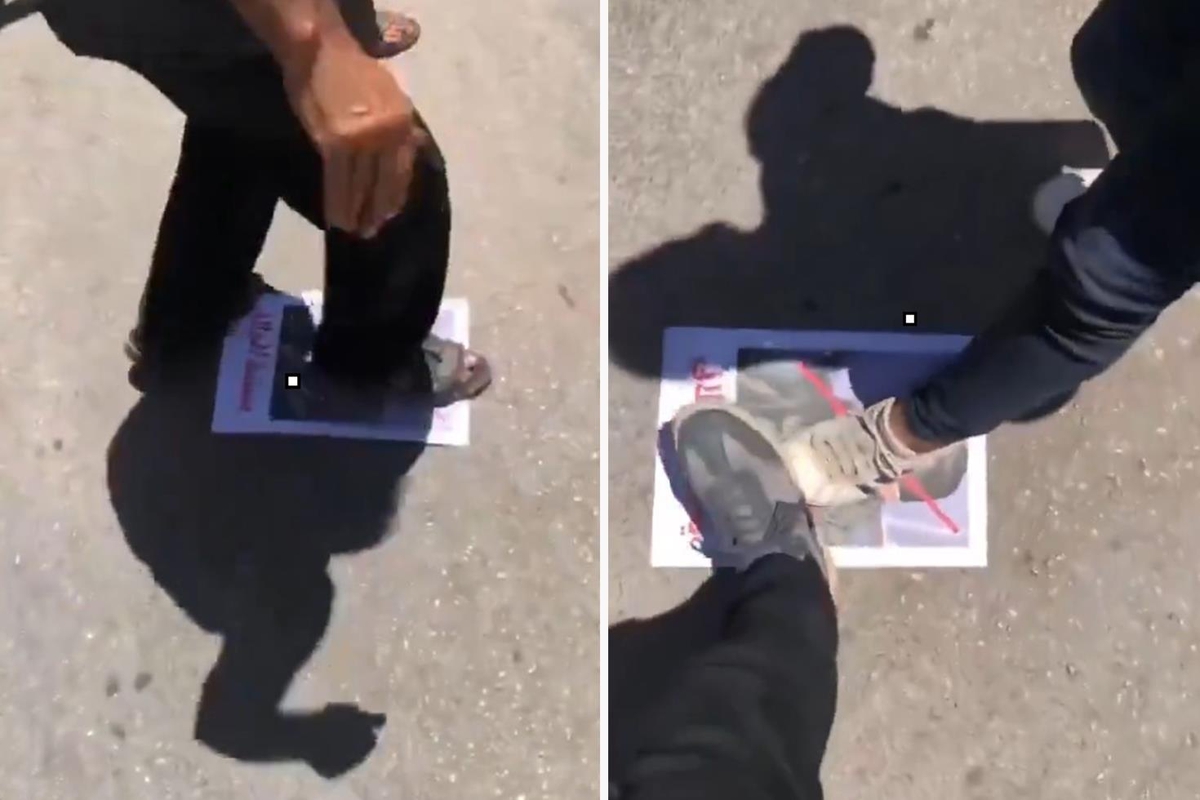 Suriye'de protestolar alevleniyor! Şara'nın fotoğrafını ezdiler