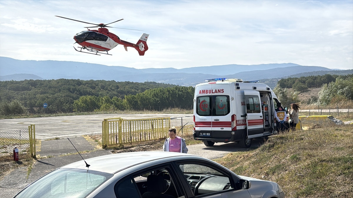 Bolu'da fenalaşan böbrek nakilli hasta ambulans helikopterle Antalya'ya sevk edildi