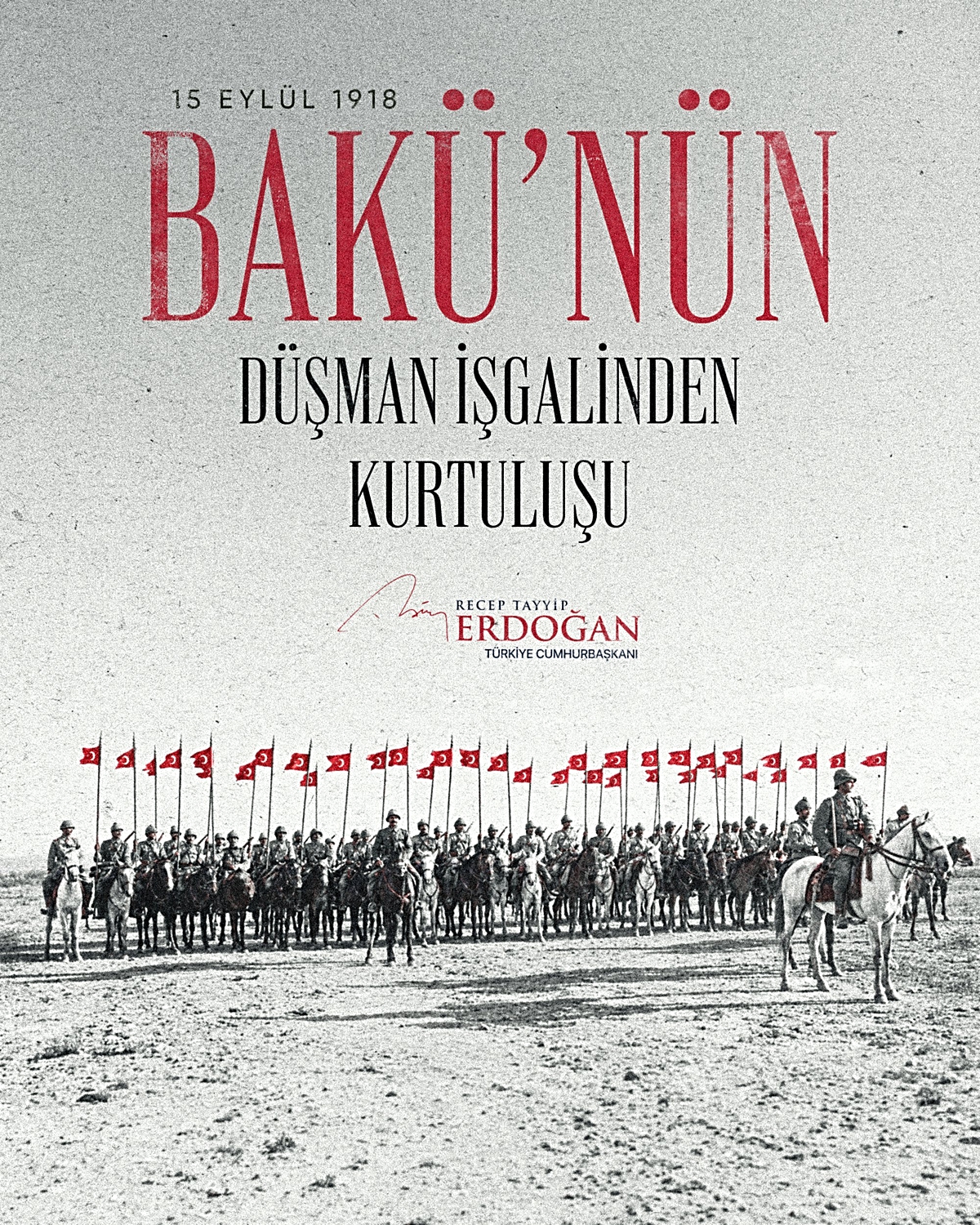 Cumhurbaşkanı Erdoğan'dan Bakü'nün kurtuluş yıl dönümü mesajı