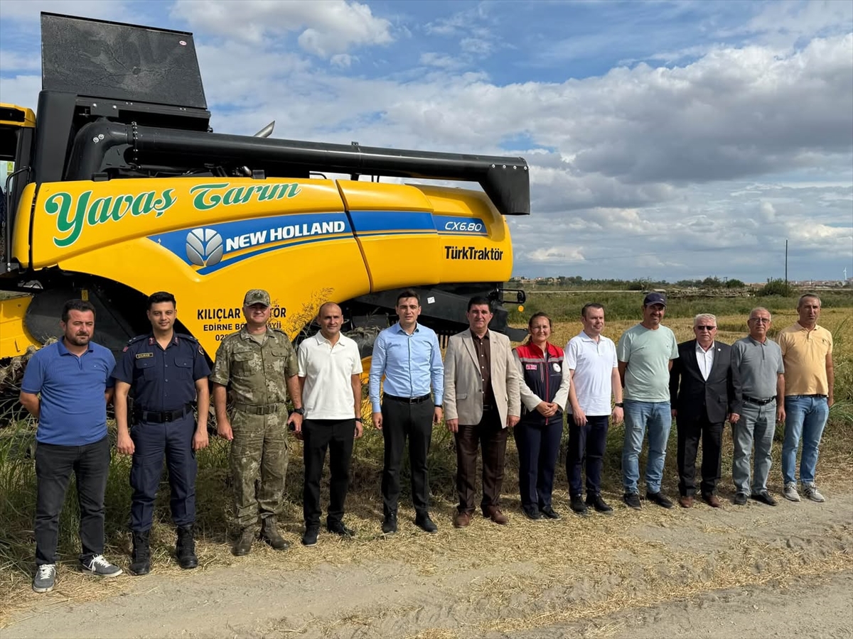 İpsala'da çeltik hasadı gerçekleştirildi
