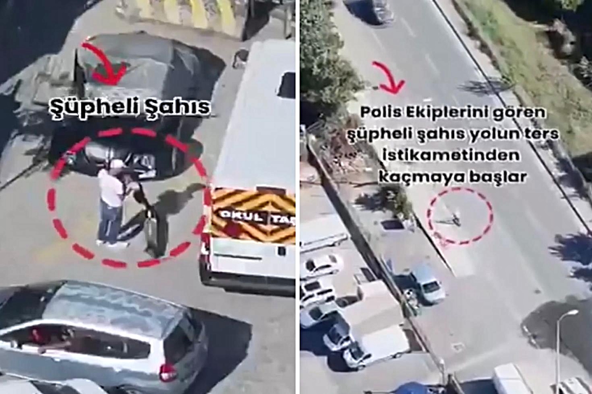 Polisten elektrikli skuterle kaçtı, dron takibiyle yakalandı! Nefes kesen anlar kamerada