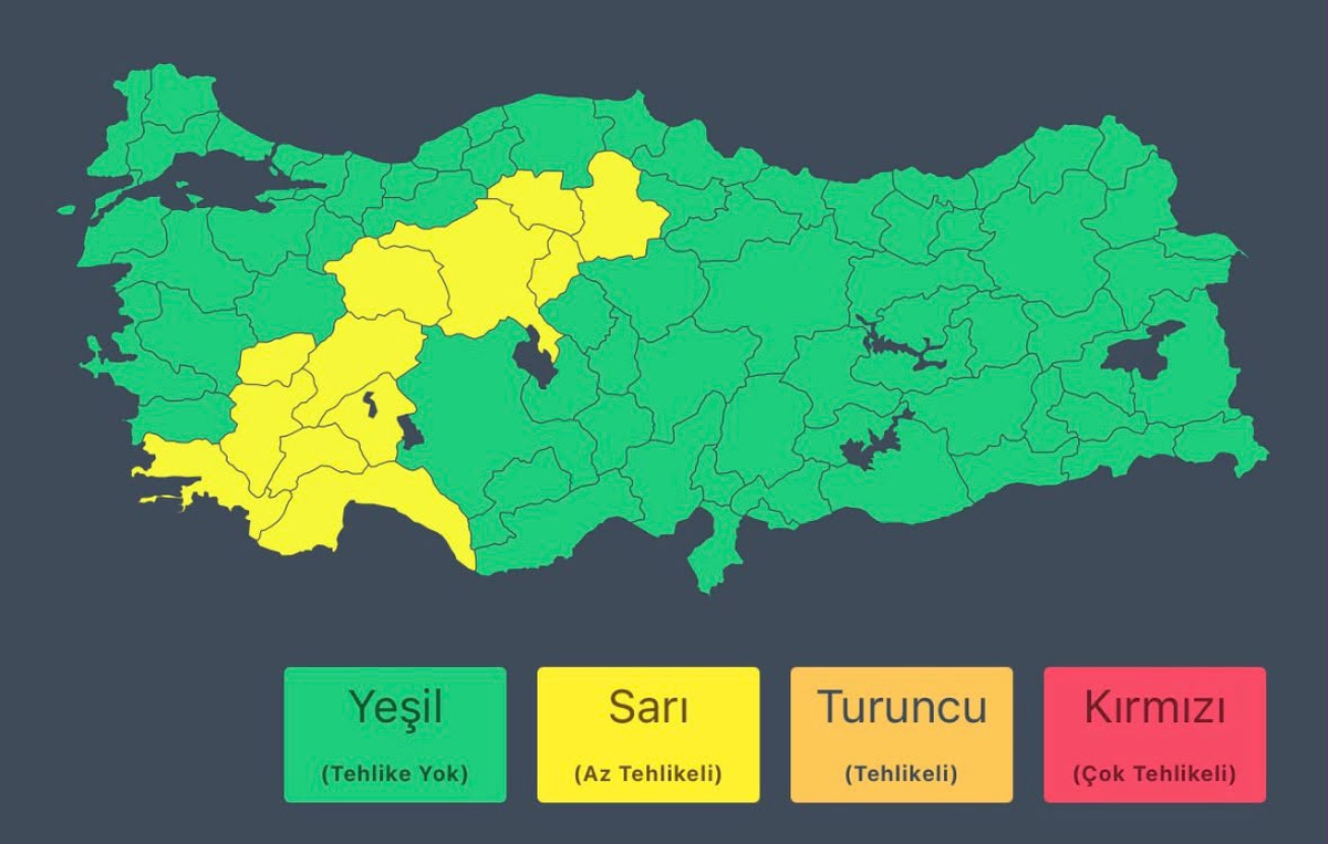 12 il için sarı kodlu uyarı: Yarın kuvvetli ve gök gürültülü sağanak bekleniyor