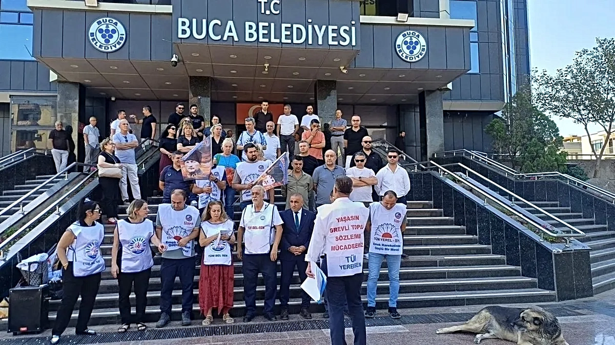 Buca Belediyesi memurları ödenmeyen SDT için eylemde