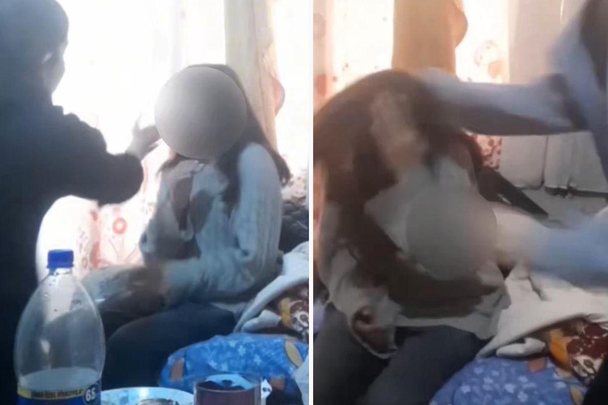 Dehşete düşüren görüntüler! Küçük kızı defalarca tokatladılar