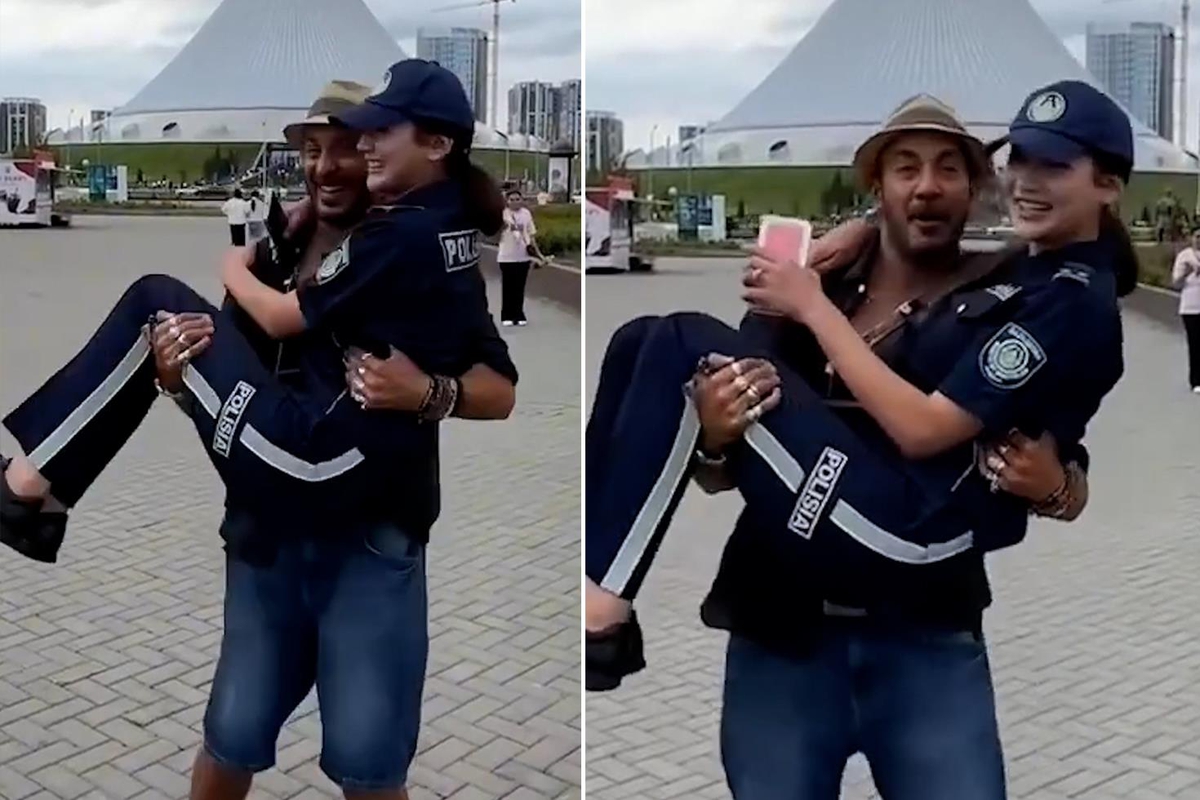 Kadın polisi kucağına alıp döndürdü! Tepki çeken görüntülere ağır yaptırım