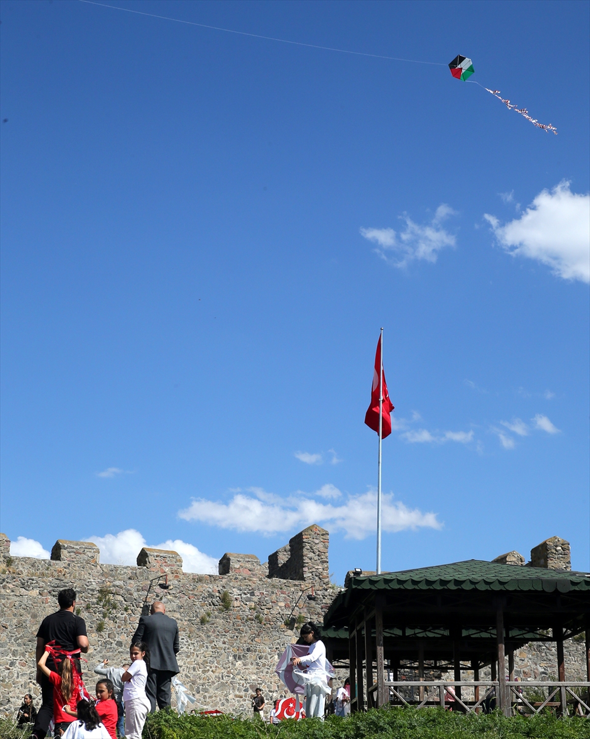 Ardahan'da uçurtmalar Gazzeli çocuklar için havalandı