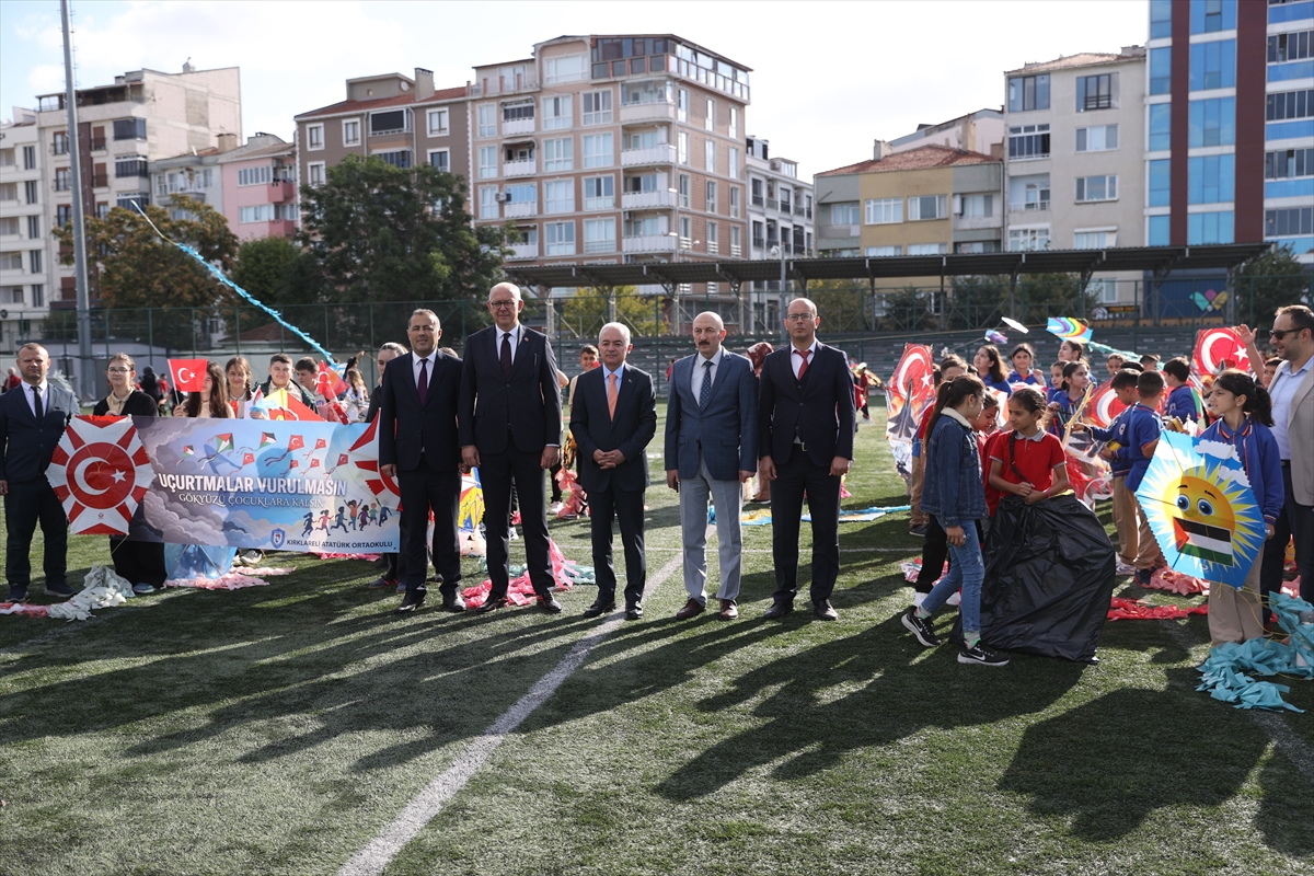 Kırklareli'nde uçurtmalar Gazzeli çocuklar için uçuruldu