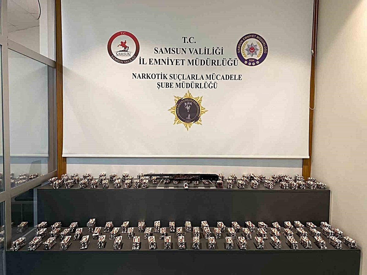 Samsun’da ikamette 13 bin 48 sentetik ecza hap ele geçirildi