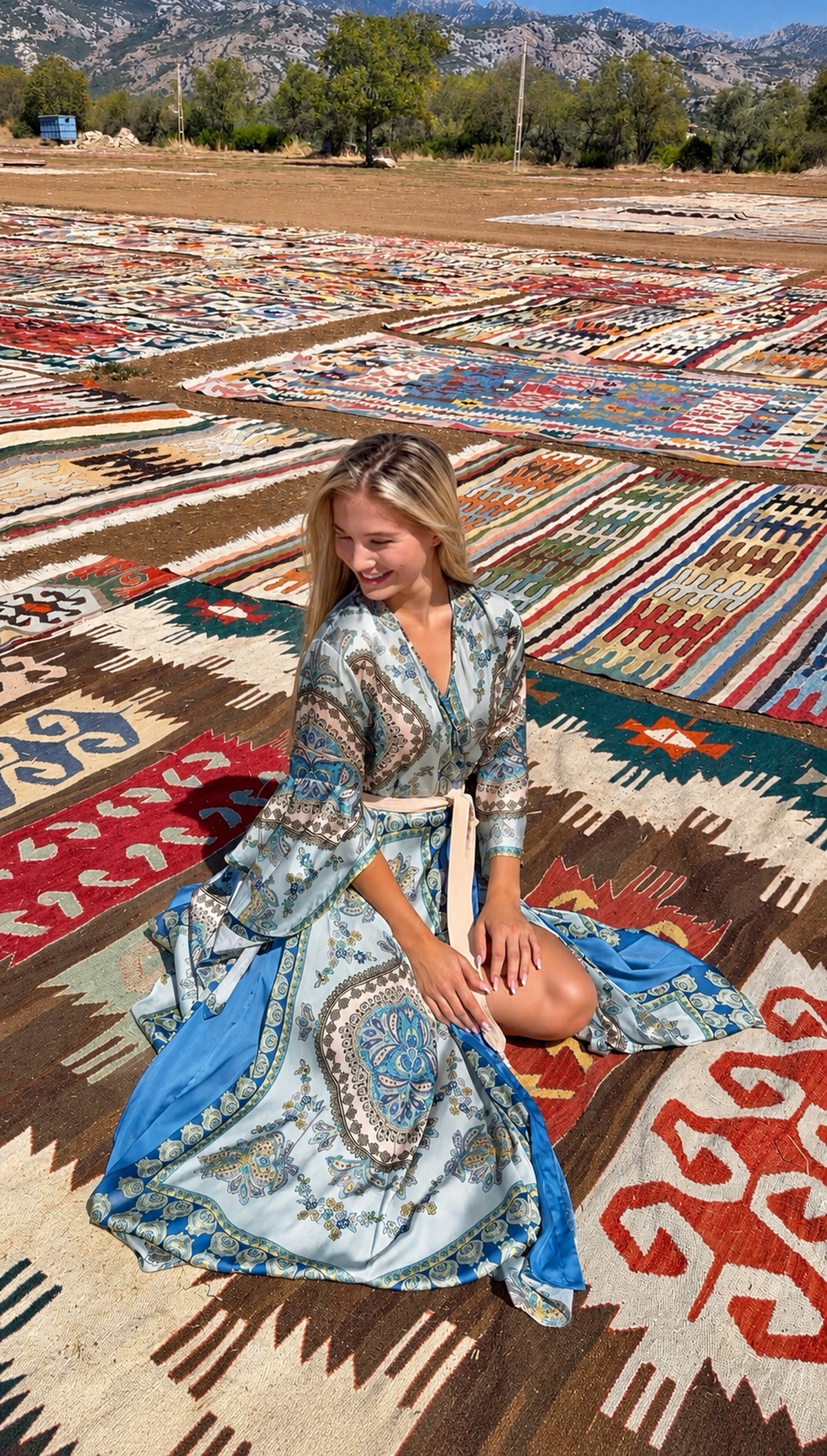 Halı tarlaları doğal stüdyo oldu