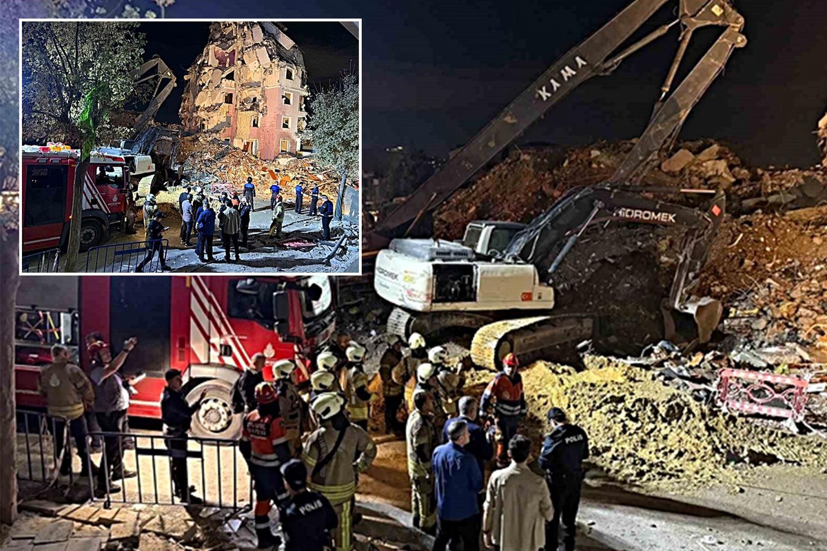 Küçükçekmece'de bina çöktü! Yoldan geçen 2 kişi yaralandı