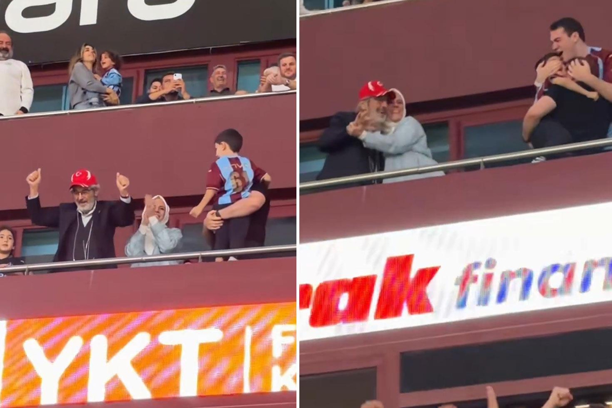 Trabzonspor gol attıkça Berat Albayrak ve ailesi coştu