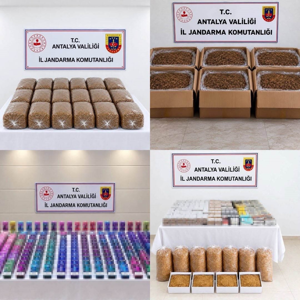 Antalya'da kaçak tütün operasyonunda 500 kilogram kıyılmış tütün ele geçirildi