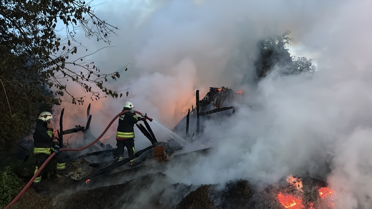 Ordu Fatsa'da metruk evde çıkan yangın söndürüldü, ev kullanılamaz hale geldi