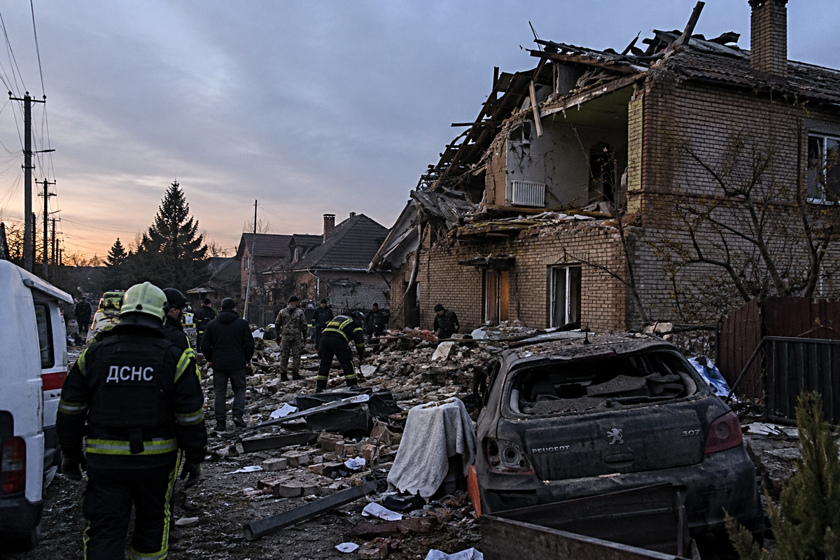 Rusya'nın Kiev bölgesine düzenlediği İHA saldırılarında 3'ü çocuk 4 kişi öldü