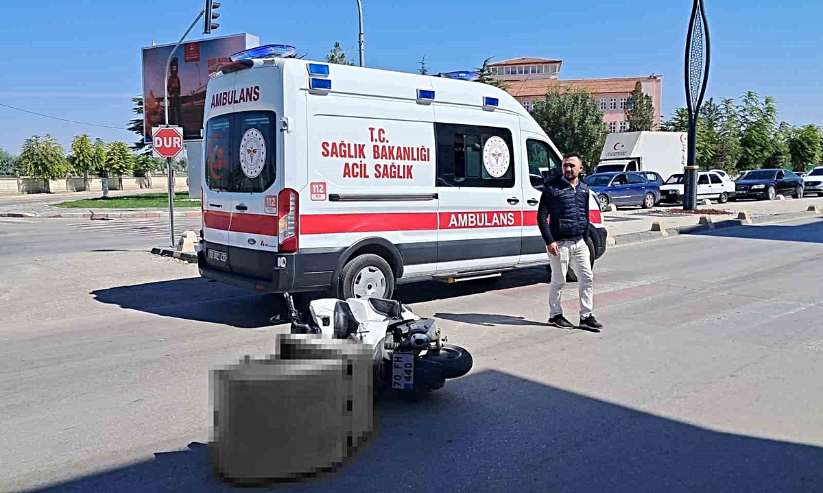 Karaman'da alkollü kamyonet sürücüsü motokuryeyle çarpıştı, 1 kişi yaralandı