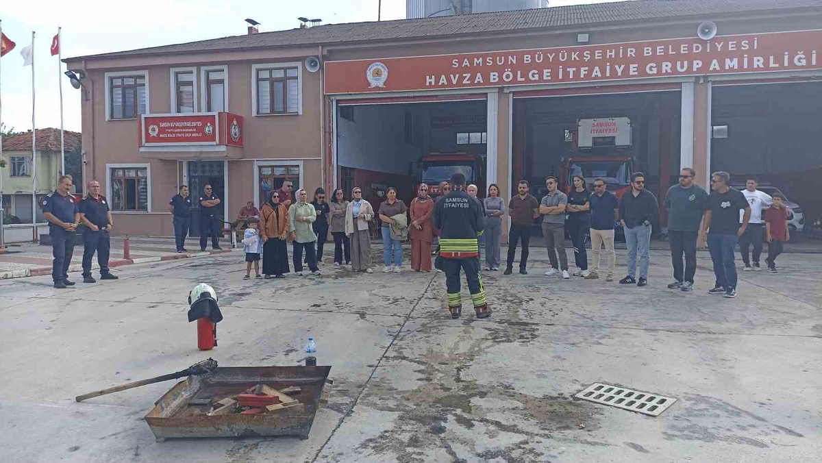 Samsun Havza’da itfaiye ve 112 personeline yangına ilk müdahale eğitimi verildi