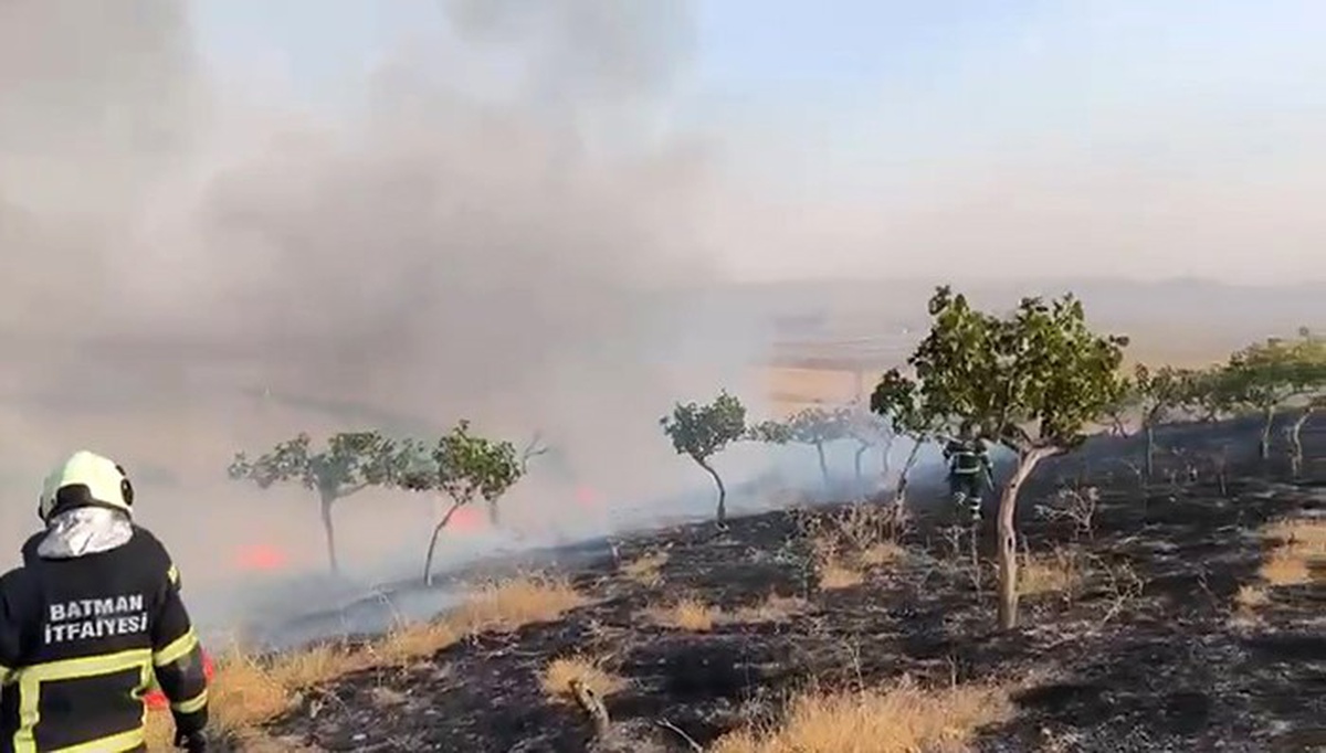 Batman OSB ile Danalı köyü arasındaki anız yangını itfaiye ekiplerince söndürüldü
