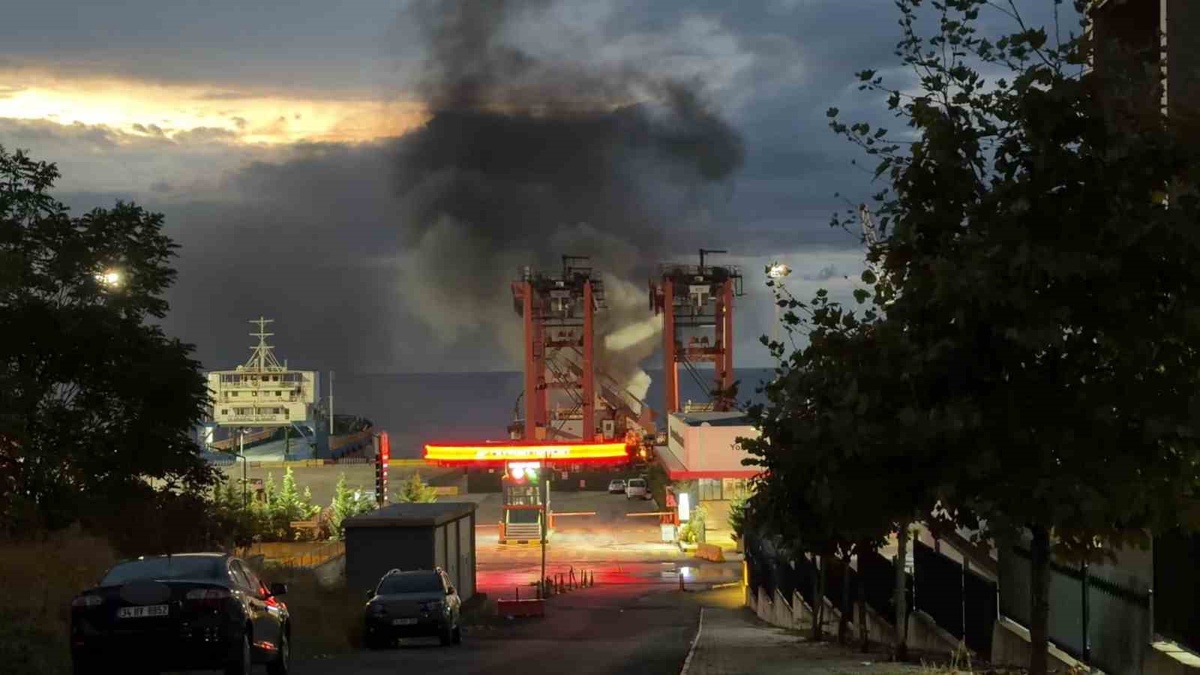 Tekirdağ Süleymanpaşa'da Ceyport Limanı'ndaki kamyonette çıkan yangın söndürüldü