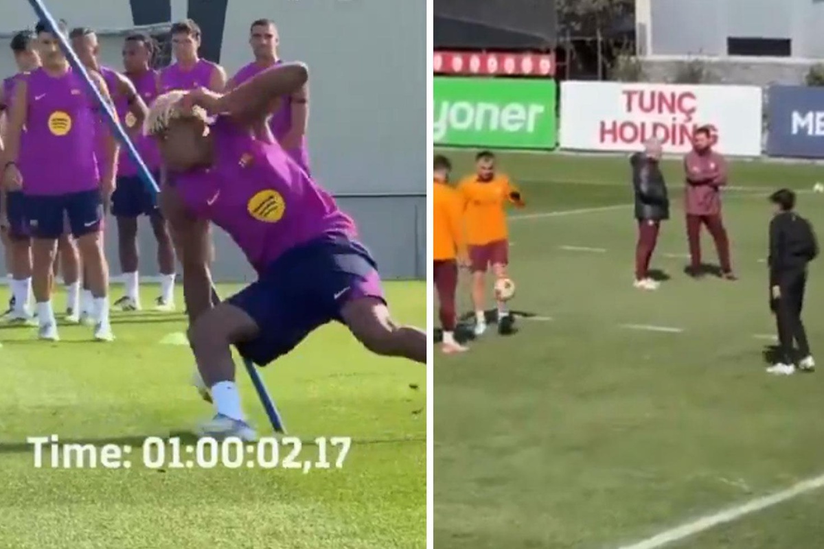 Barcelona ve Galatasaray'ın antrenman görüntüleri olay oldu