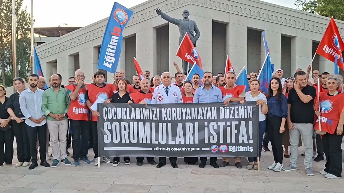 Eğitim-İş Osmaniye Şubesi, Turgutlu'daki saldırıya 7 bakanlığı hesap vermeye çağırdı
