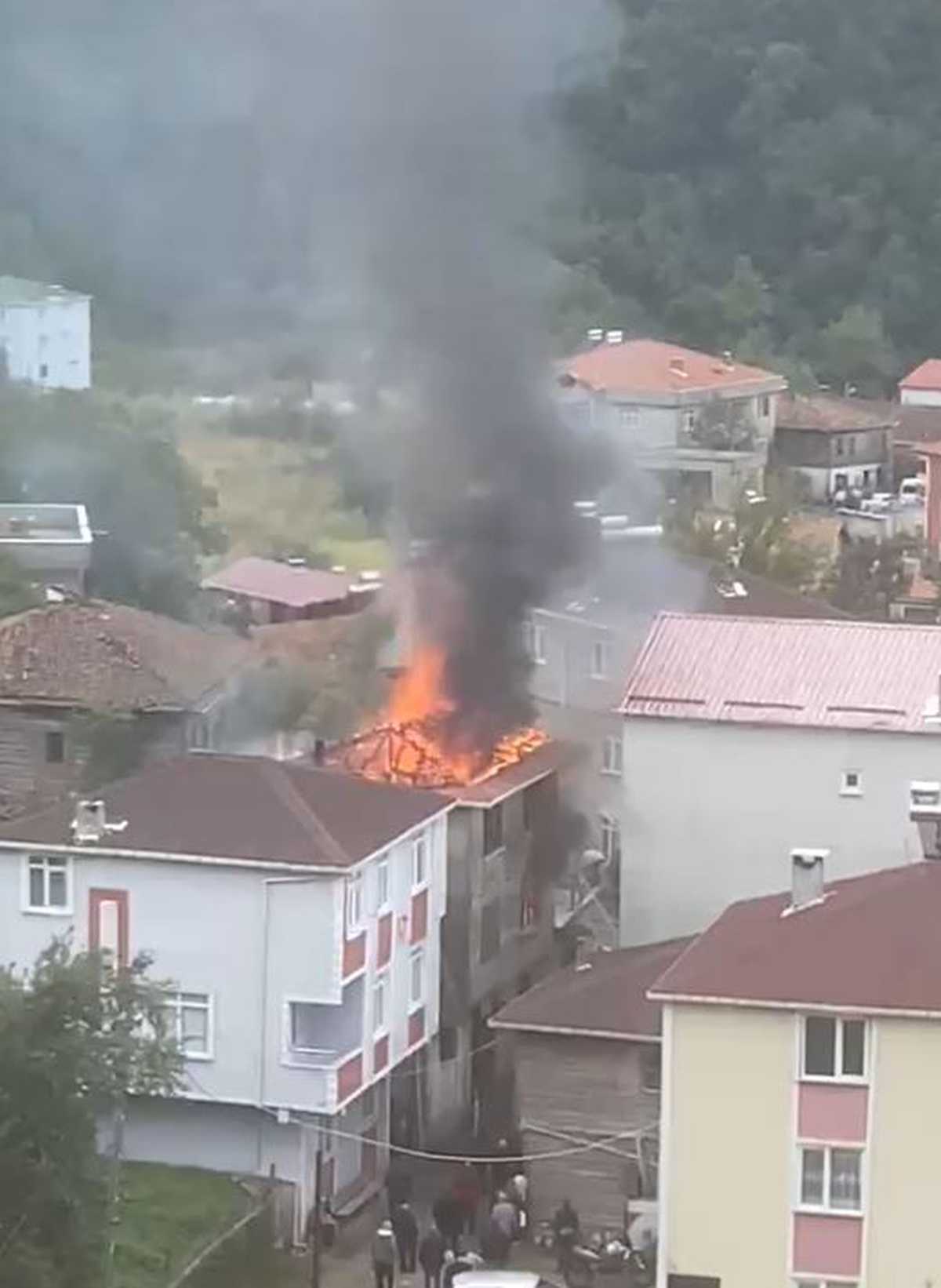 Kastamonu Cide'de 2 katlı ev yangında kullanılamaz hale geldi, fındıklar da yandı