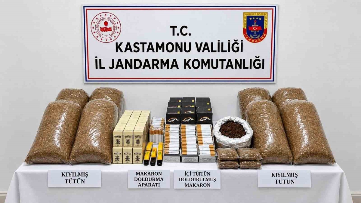 Kastamonu'da 5 bin 480 doldurulmuş makaron ve 38 kilogram tütün ele geçirildi